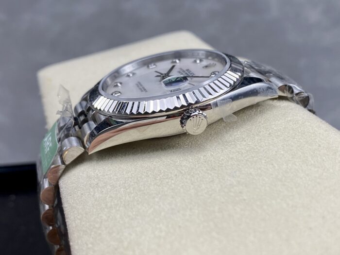 ロレックスデイトジャストスーパーコピーM126334 0020 41ホワイトシェル8Pダイヤ Cal. 3235ムーブメントARF工場 - 画像 (6)
