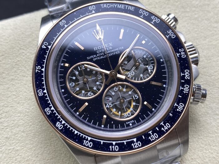 ロレックス デイトナコピーVentura星空のような砂金石×スケルトンCal.4130 - 画像 (3)